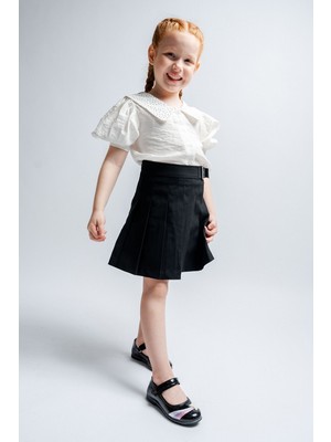 Mnpc Kız Çocuk Siyah Yıldızlı Günlük Babet