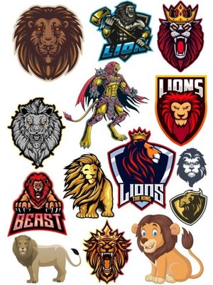 Aslan Sticker Set-12 14 Parça Telefon, Tablet, Defter, Laptop Sticker