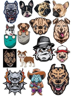 Köpek Sticker -8 13 Parça Telefon, Tablet, Defter, Laptop Sticker