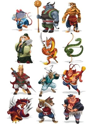 Savaşçı Hayvanlar Sticker Set 12 Parça Telefon, Tablet, Defter, Laptop Sticker