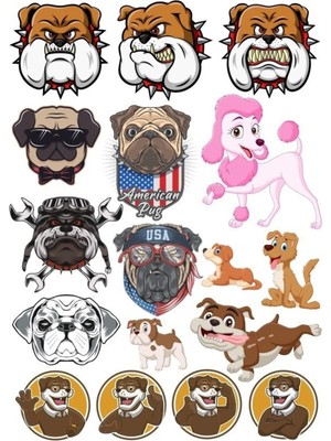 Köpek Sticker Set -9 12 Parça Telefon, Tablet, Defter, Laptop Sticker