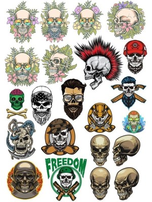 Kurukafa Sticker Set-2 16 Parça Telefon, Tablet, Defter, Laptop Sticker
