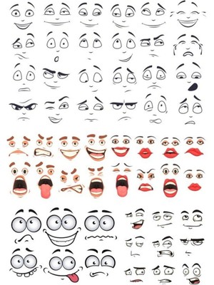 Yüz Ifadeleri Sticker Set 50 Parça Telefon, Tablet, Defter, Laptop Sticker