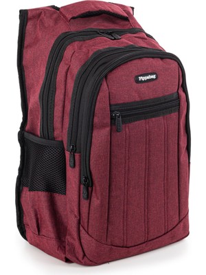 Pippa Çeşme Üç Gözlü Bordo Okul Günlük ve Seyahat Sırt Çantası