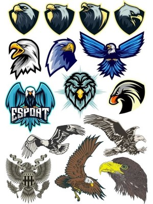 Kartal Eagle Sticker Set-2 15 Parça Telefon, Tablet, Defter, Laptop Sticker