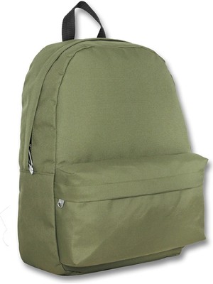 Cennec Iki Gözlü Haki Yeşil Su Geçirmez Kumaş Okul Günlük Seyahat Sırt Çantası - Çocuk Genç Yetişkin