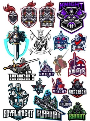 Knight Şövalye Sticker Set-3 19 Parça Telefon, Tablet, Defter, Laptop Sticker