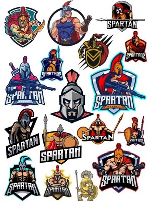 Spartan Savaşçı Sticker Set-3 17 Parça Telefon, Tablet, Defter, Laptop Sticker