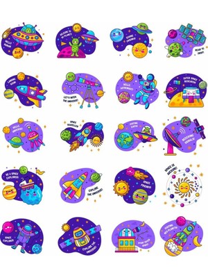 Bilim Sticker Set 2 20 Parça Telefon, Tablet, Defter, Laptop Sticker