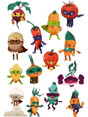 Kahraman Bitkiler Sticker Set1 15 Parça Telefon, Tablet, Defter, Laptop Sticker