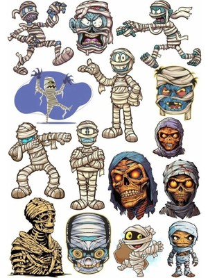 Mumya Mısır Sticker Set 1