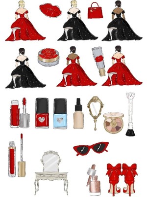 Makyaj Malzemeleri Sticker Set 1