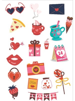 14 Şubat Sevgililer Günü Sticker Set