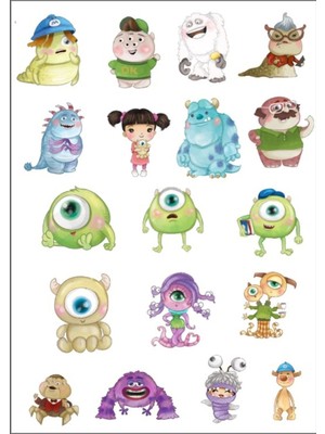 Canavarlar Sevimli Sticker Set 1