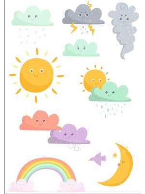 Sevimli Hava Olayları Sticker Set