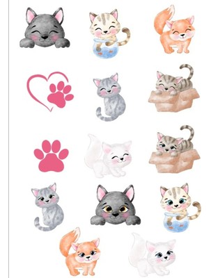 Sevimli Kedi Sticker Set 2