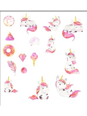 Sevimli Unicorn Sticker Set 1