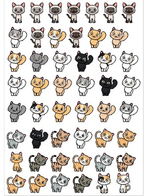 Minimal Kediler Sticker Set 2