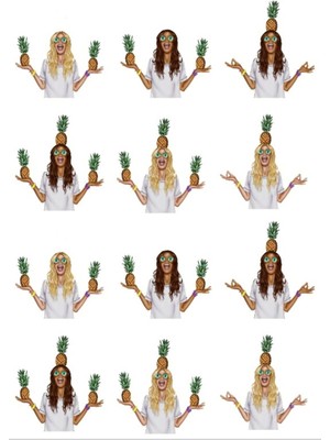 Ananas ve Yoga Sticker Set
