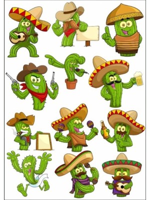 Kaktüs Adam Sticker Set 1