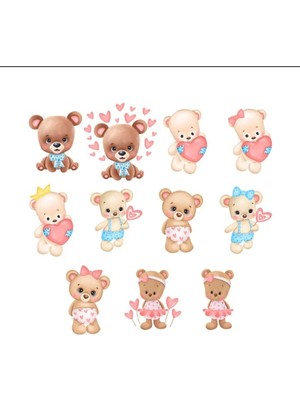 Tatlı Sevimli Ayıcıklar Sticker Set