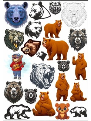 Sinirli Ayı Sticker Set 1