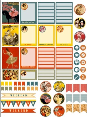 Vintage Planlayıcı Sticker Set 2