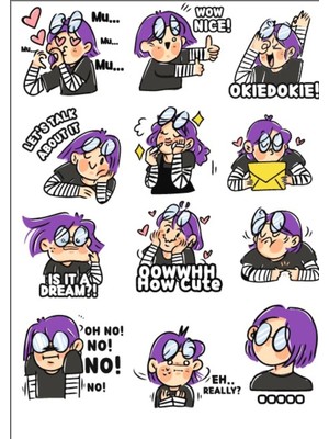 Heyecanlı Kız Sticker Set