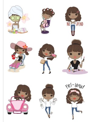 Esmer Kız Sticker Set