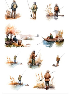 Balıkçılık Sticker Set