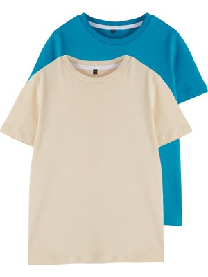 Unisex Çocuk Basic %100 Pamuk 2'li Kombin Tişört