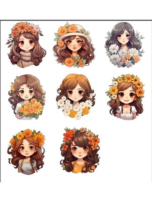 Sevimli Kızlar Sticker Set