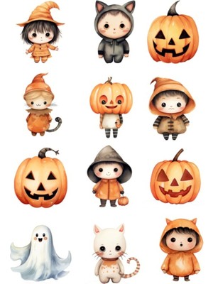 Sevimli Hallowen Sticker Set