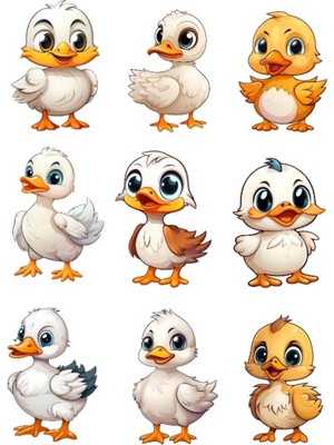 Sevimli Ördek Sticker Set