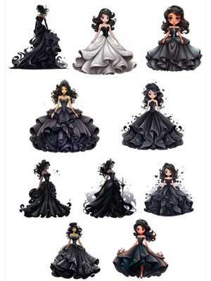 Siyah Elbise Sticker Set