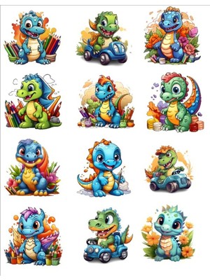 Sevimli Dinozor Sticker Set