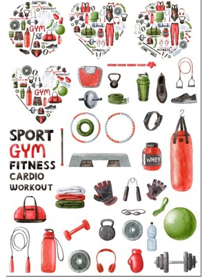 Gym Spor Salonu Sticker Set