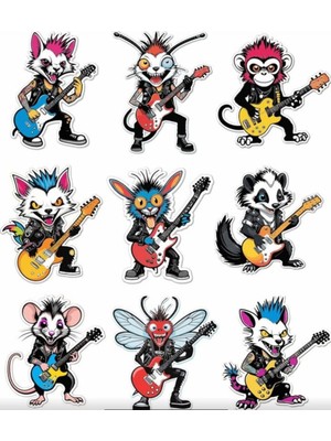 Metalci Hayvanlar Sticker Set 2