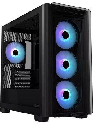 ASUS A23 PLUS M-ATX KASA, GİZLİ KONNEKTÖR DESTEKLİ, 360 MM RADYATÖR VE 380 MM EKRAN KARTI UYUMLU, 4 ARGB FANLI KASA