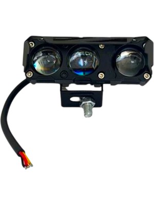 Carub Sis Farı Off-Road Mercekli 3 LED 12-80V 28W Sarı-Beyaz Mod