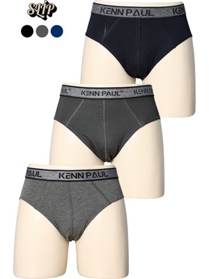3'lü Erkek Düz Pamuklu Koyu Renk Boxer | Slip Boxer