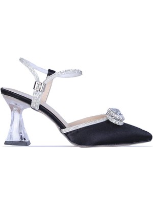 Ayakcenter By1 Ayışığı Saten 7cm Kadın Topuklu Ayakkabı