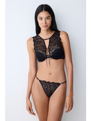 Halter Pedli Eyelesh Siyah Sütyen