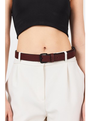 Bordo Çift Köprü Detaylı Kemer 416