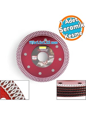 Ultra Ince Hassas Elmas Seramik Mermer Porselen Fayans Granit Sulu Kuru Kesim Kesme 115 mm Disk