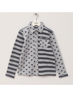 Erkek Çocuk Uzun Kol Ince Gömlek - E-065 - Lacivert
