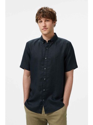 Nautica Erkek Siyah Classic Fit Keten Gömlek W55100T.0TB