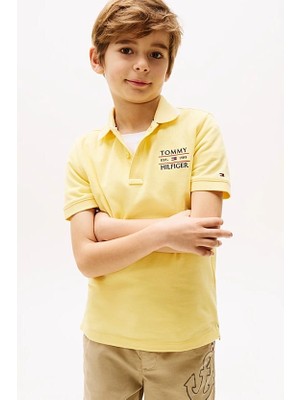 Erkek Çocuk Th Bayrak Logo Polo T-Shirt - Sarı