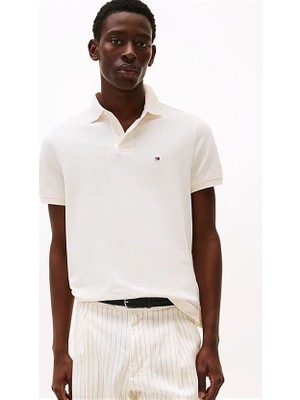 Erkek Th 1985 Regular Düz Polo T-Shirt - Ekru