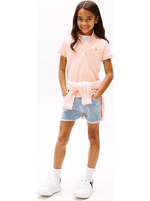 Kız Çocuk Essential Polo T-Shirt - Pudra